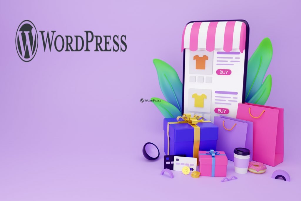 WordPress and WooCommerce advertising image, computer business