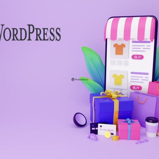 WordPress and WooCommerce advertising image, computer business