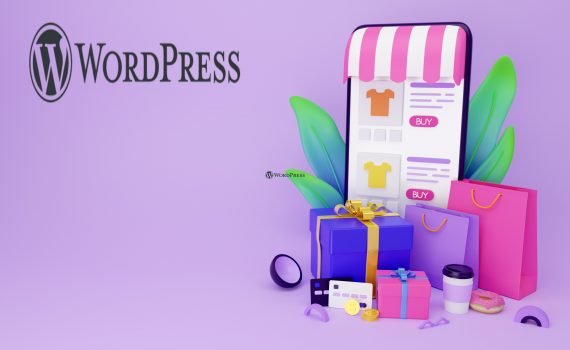 WordPress and WooCommerce advertising image, computer business